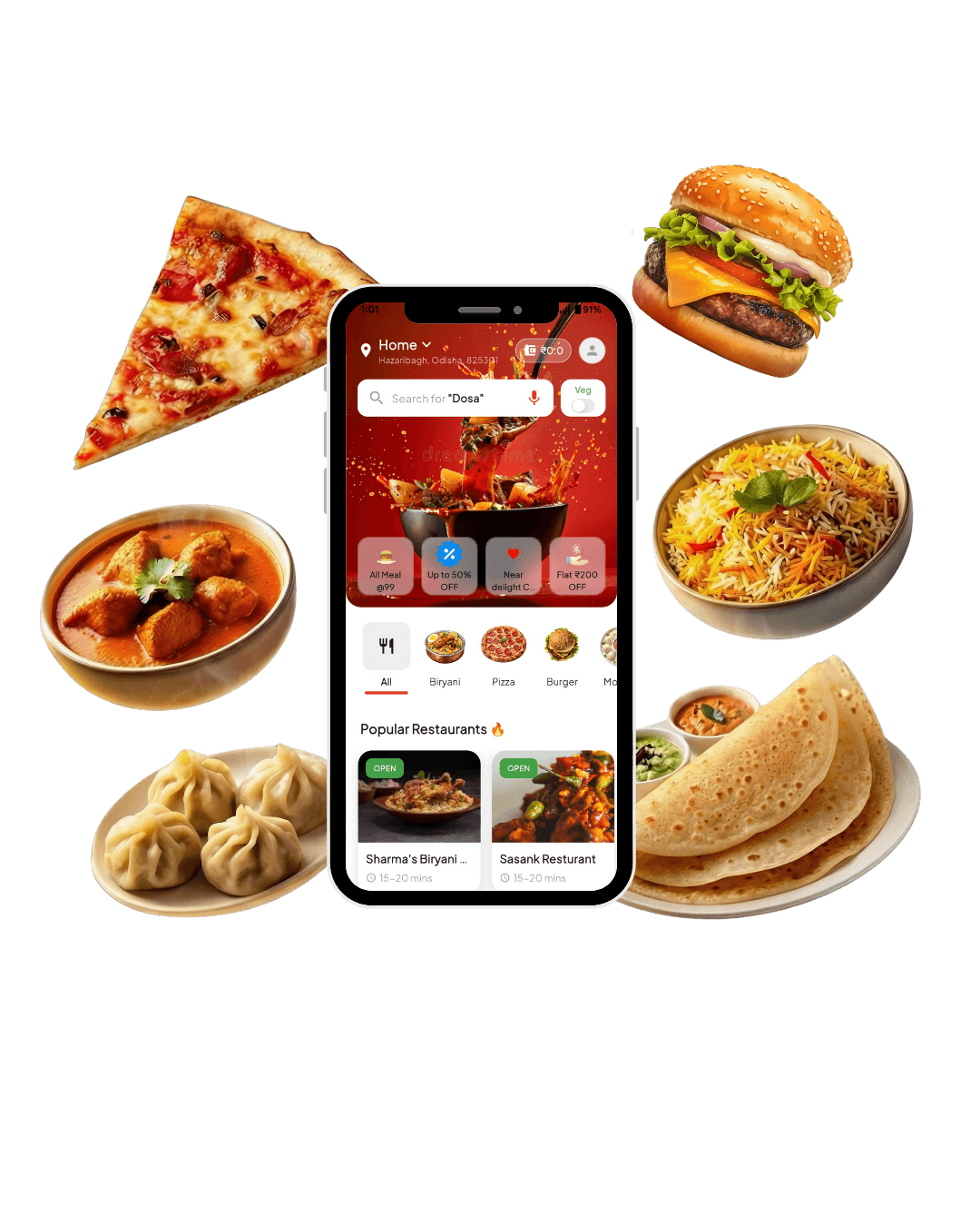 Near Delight app mobile mockup